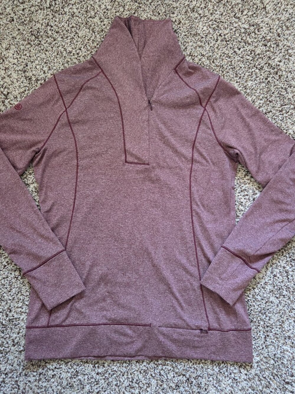 Cutter & Buck 1/4 Zip Traverse Pullover Women's Med High Neck UPF 50+ Burgundy